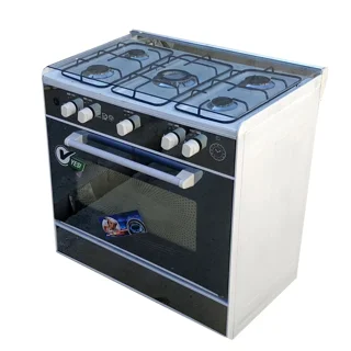 اجاق گاز 5 شعله طرح فر شیشه فلوت(اقتصادی)